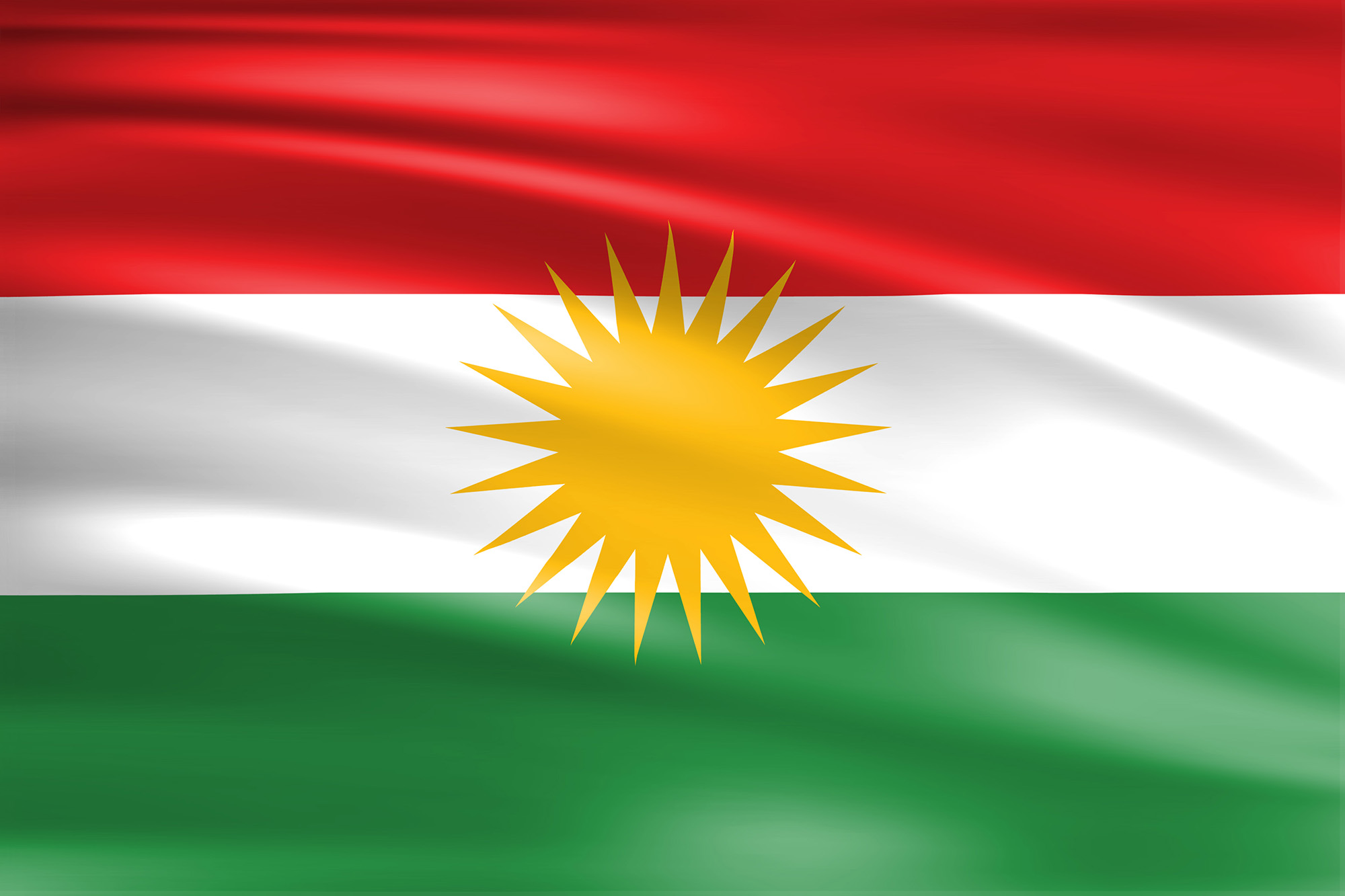 Flagge Kurdistans Wagrati   Kurdistan Flag 2000x1333 